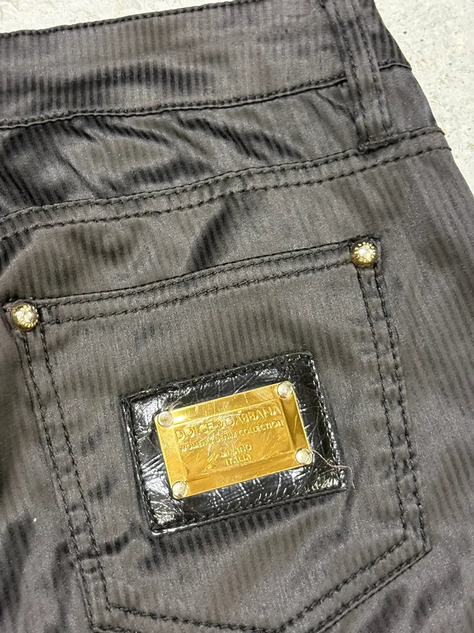 2000s Dolce & Gabbana Black Obscure Shinny Pants vMTUNQs 9