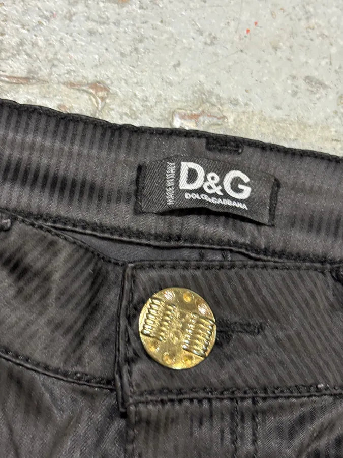 2000s Dolce & Gabbana Black Obscure Shinny Pants vMTUNQs 5