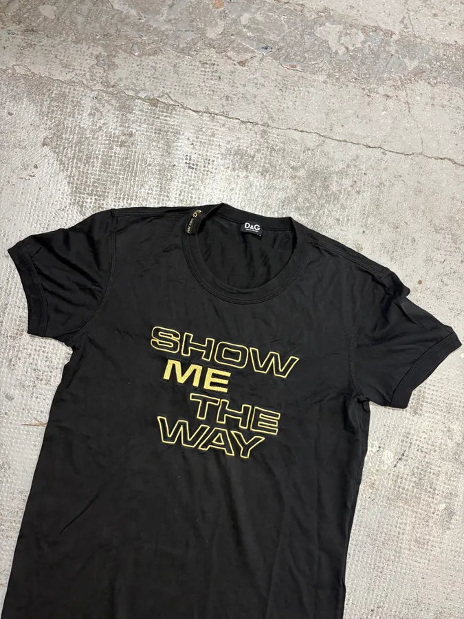 2000s Dolce & Gabbana Black Show Me The Way T-Shirt MOlHGXw 3