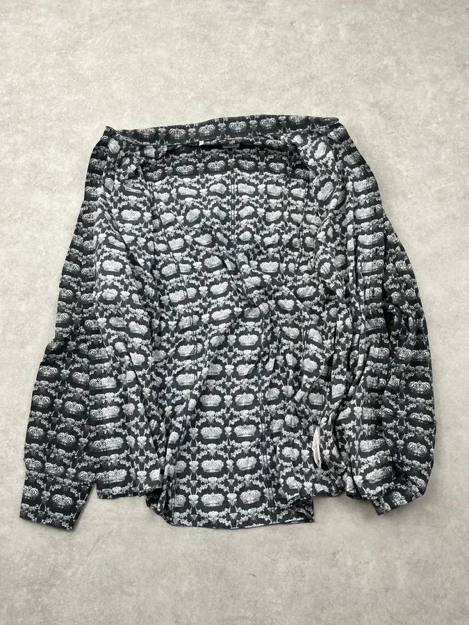 2010s Dolce & Gabbana Black Sicilia Crown Shirt gSlpjxu 7