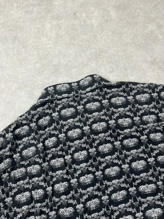 2010s Dolce & Gabbana Black Sicilia Crown Shirt gSlpjxu 6