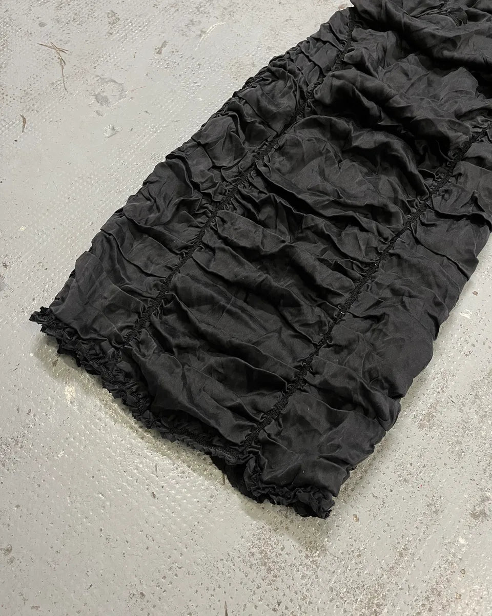2000s Dolce & Gabbana Black Silk Ruched Midi Dress nEsKSVl 5