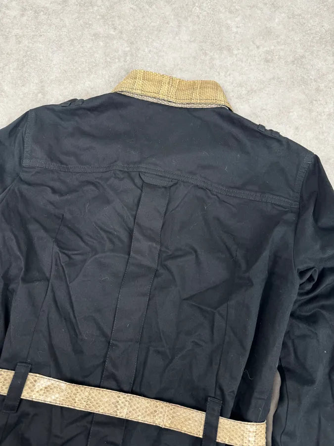 2000s Dolce & Gabbana Black Snakeskin Effect Black Jacket csIkzzm 5