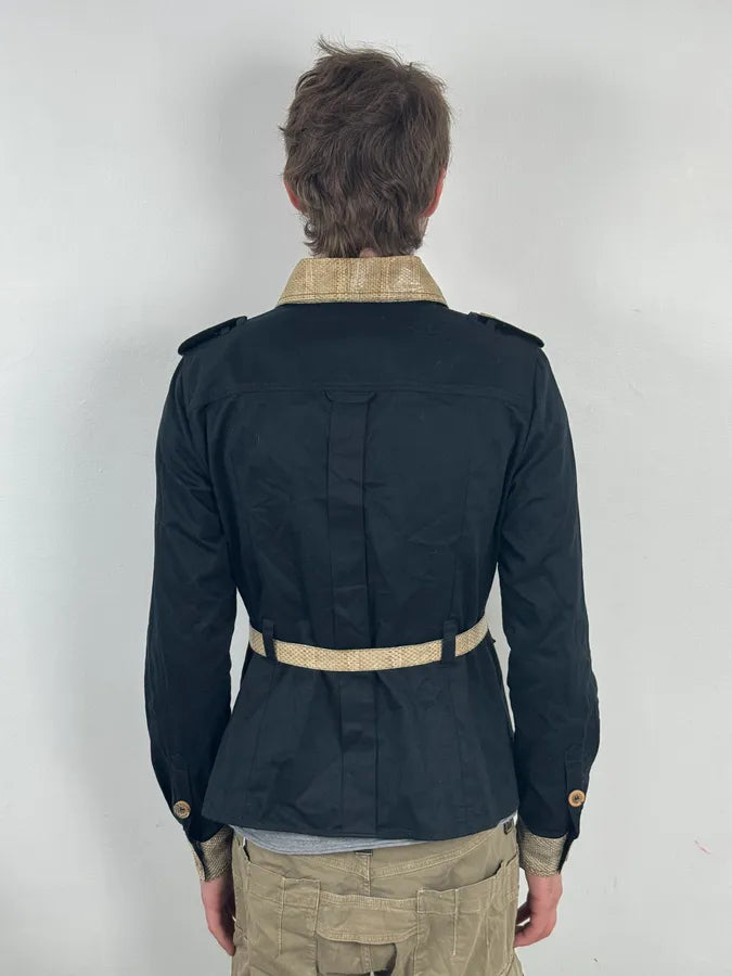 2000s Dolce & Gabbana Black Snakeskin Effect Black Jacket csIkzzm 2