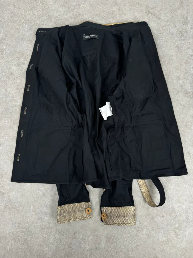 2000s Dolce & Gabbana Black Snakeskin Effect Black Jacket csIkzzm 6