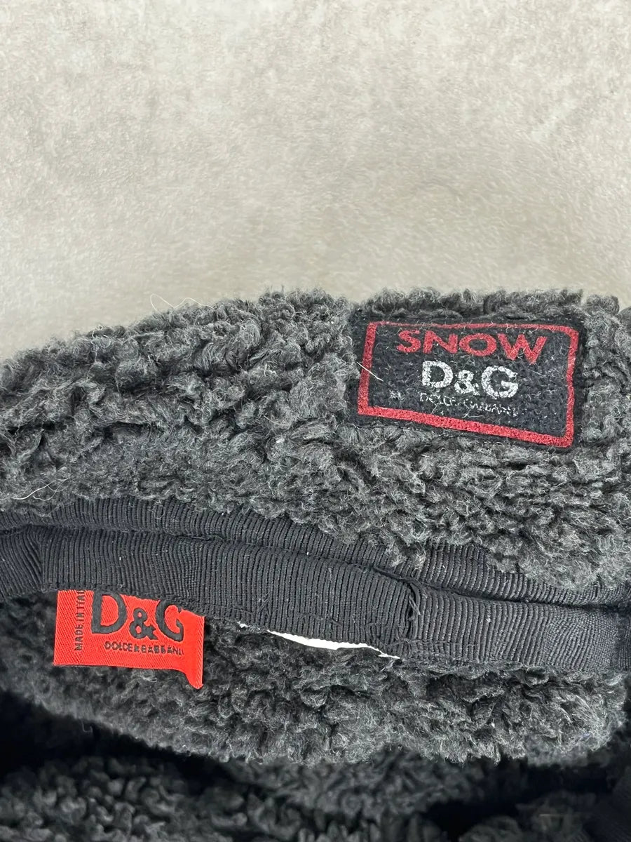 2000s Dolce & Gabbana Black Snow Cap Trapper Chapka zVTDvmK 8