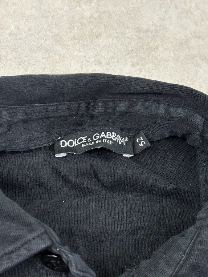 2000s Dolce & Gabbana Black Stiched Classy Fitted Polo vinOGVR 6