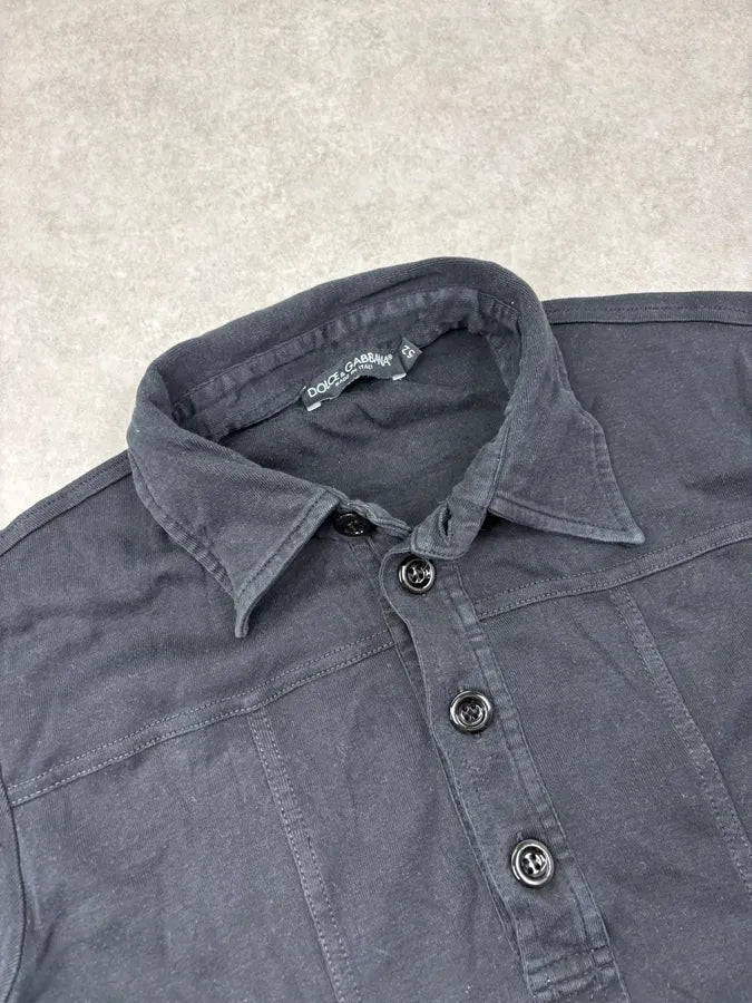 2000s Dolce & Gabbana Black Stiched Classy Fitted Polo vinOGVR 4
