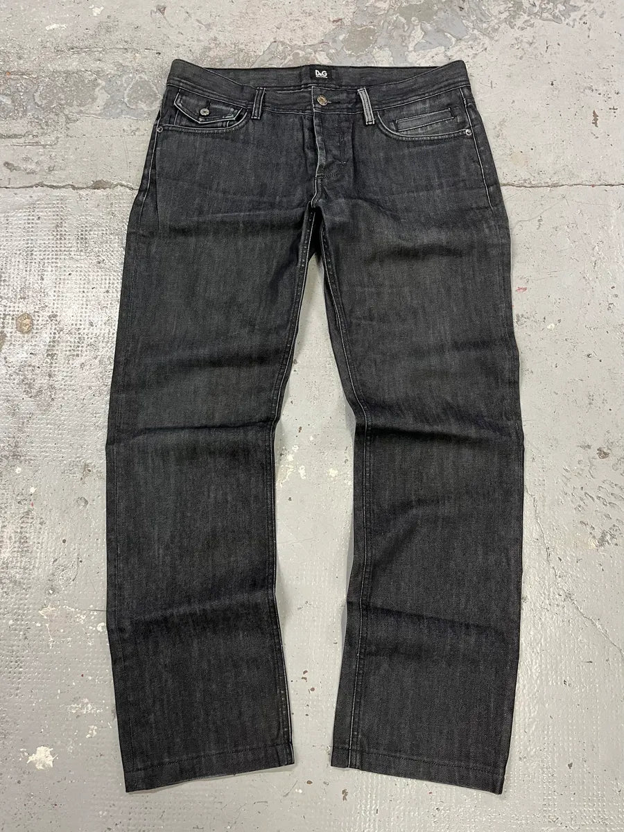 2000s Dolce & Gabbana Black Straight Denim Jeans NLaqWNu 1