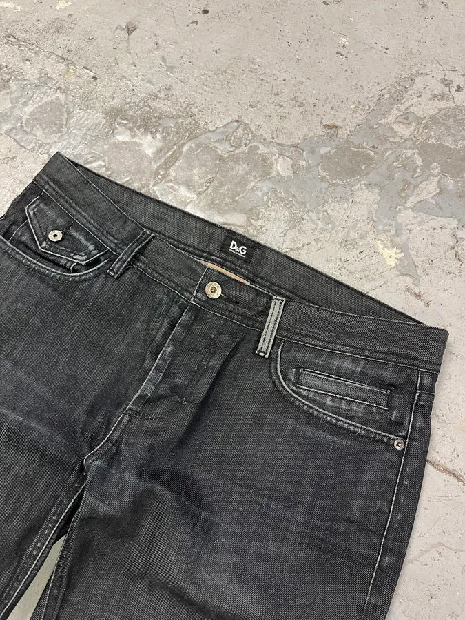 2000s Dolce & Gabbana Black Straight Denim Jeans NLaqWNu 5
