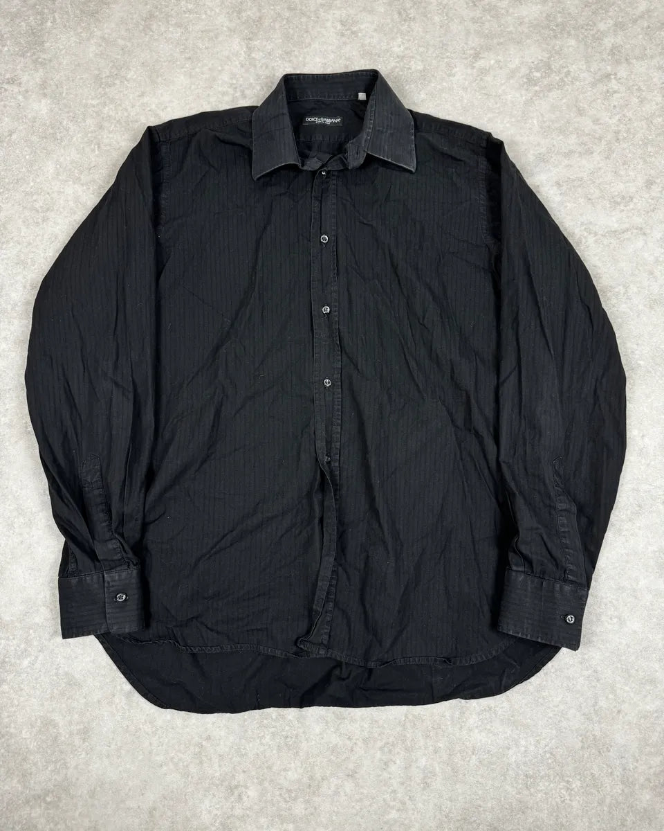 2000s Dolce & Gabbana Black Striped Classic Shirt  DRGEAJq 0