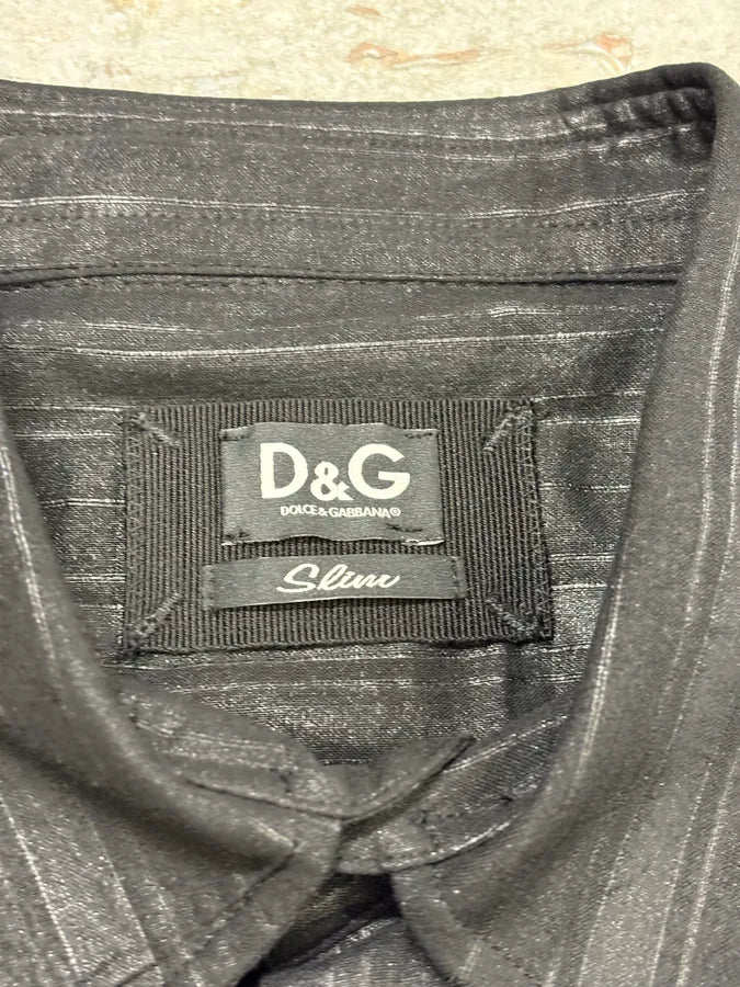 2000s Dolce & Gabbana Black Stripes Shirt grDteGK 7