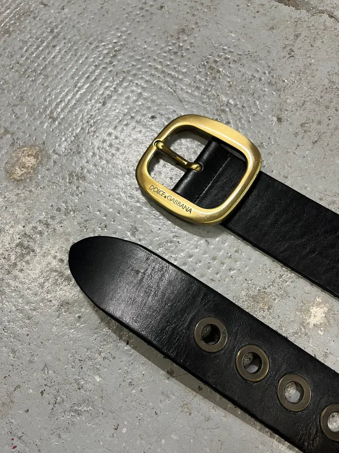 2000s Dolce & Gabbana Black Studded Snake Leather Belt psqOzgY 4