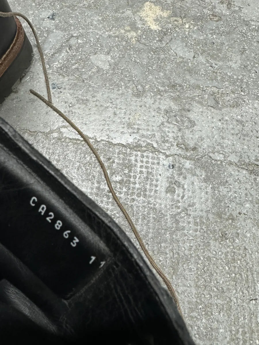 2000s Dolce & Gabbana Black Suede Leather Crunchy Combat Boots oWpTumA 8