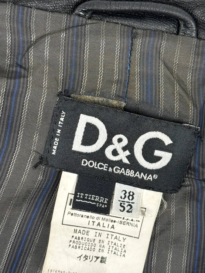 SS2005 Dolce & Gabbana Black Technical Leather Jacket qFppabP 11
