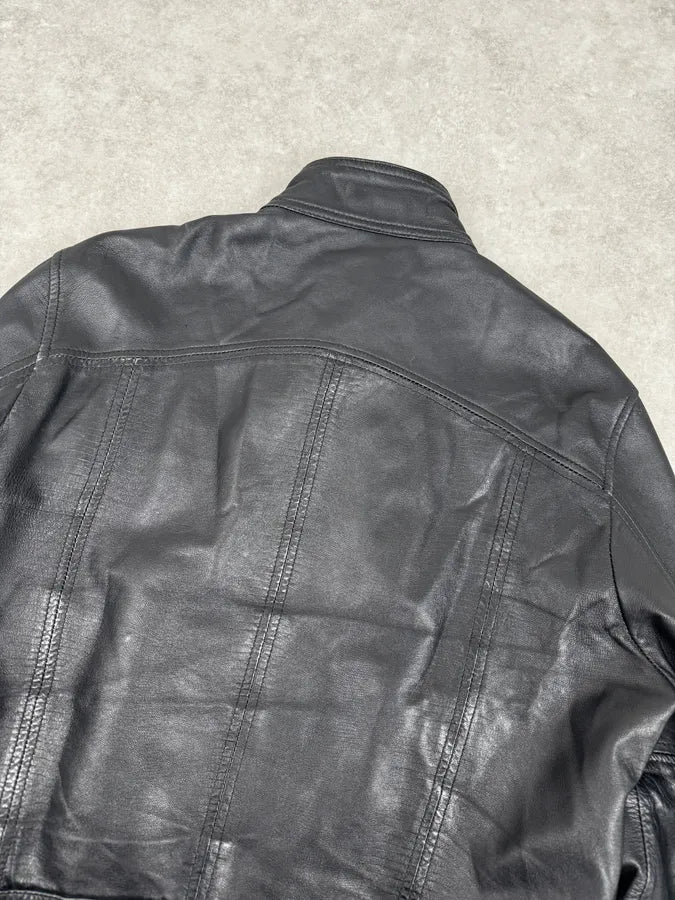SS2005 Dolce & Gabbana Black Technical Leather Jacket qFppabP 6