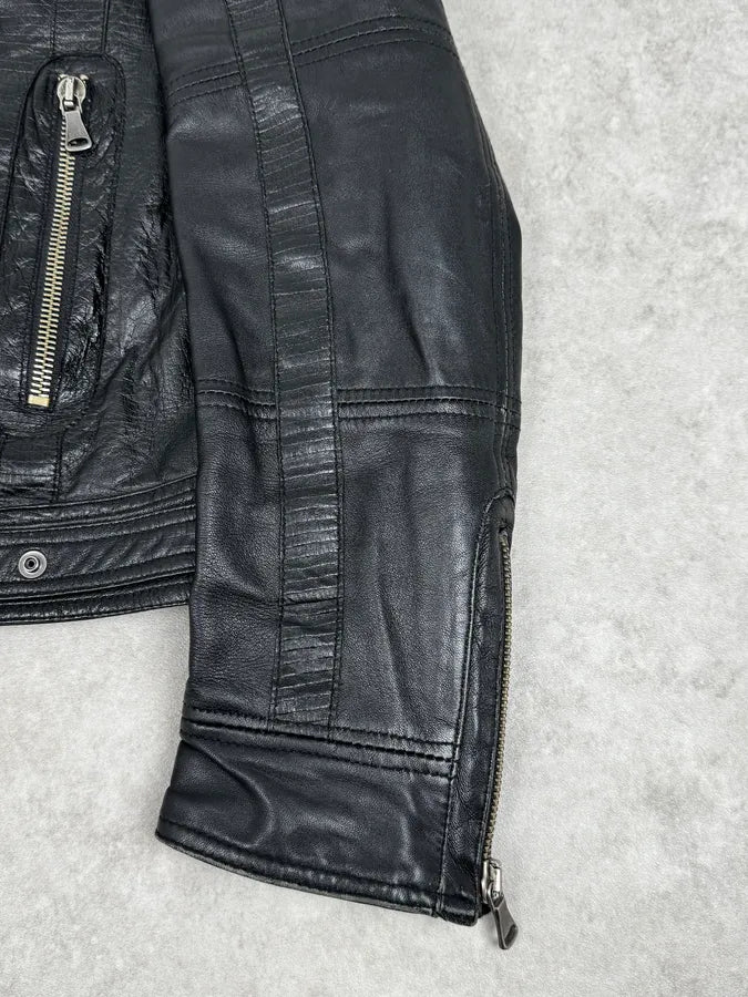 SS2005 Dolce & Gabbana Black Technical Leather Jacket qFppabP 10