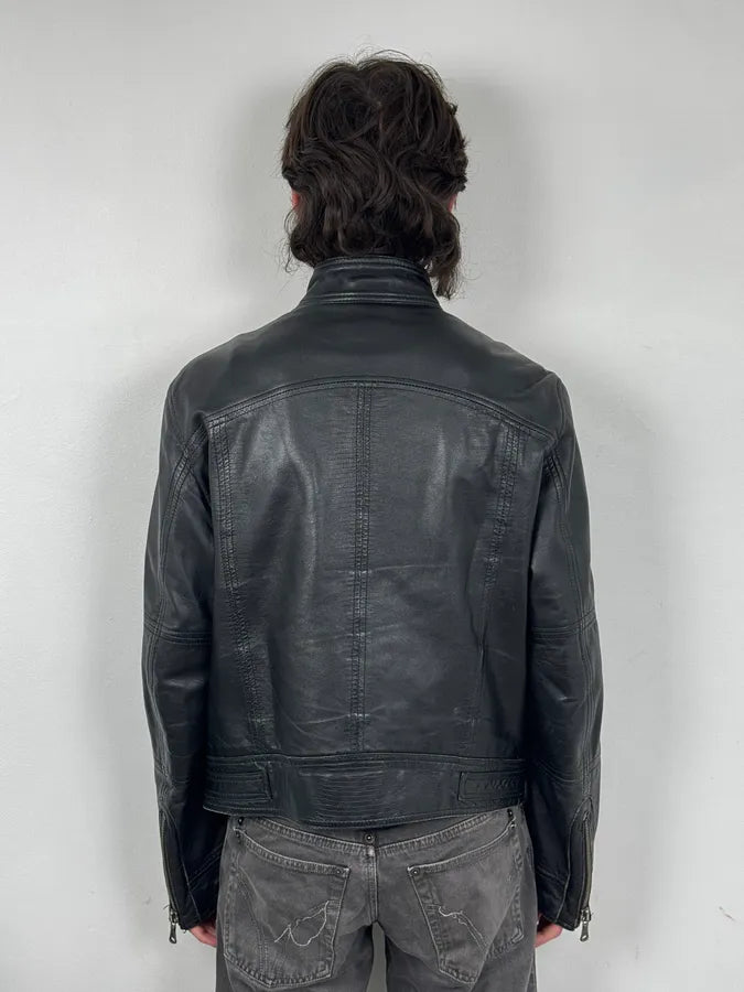 SS2005 Dolce & Gabbana Black Technical Leather Jacket qFppabP 2