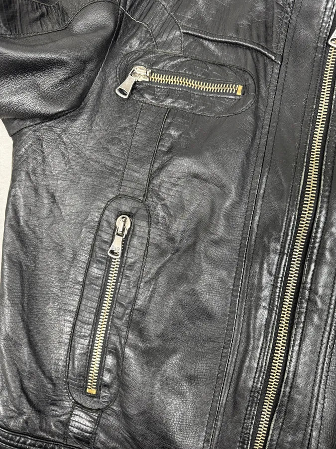 SS2005 Dolce & Gabbana Black Technical Leather Jacket qFppabP 8