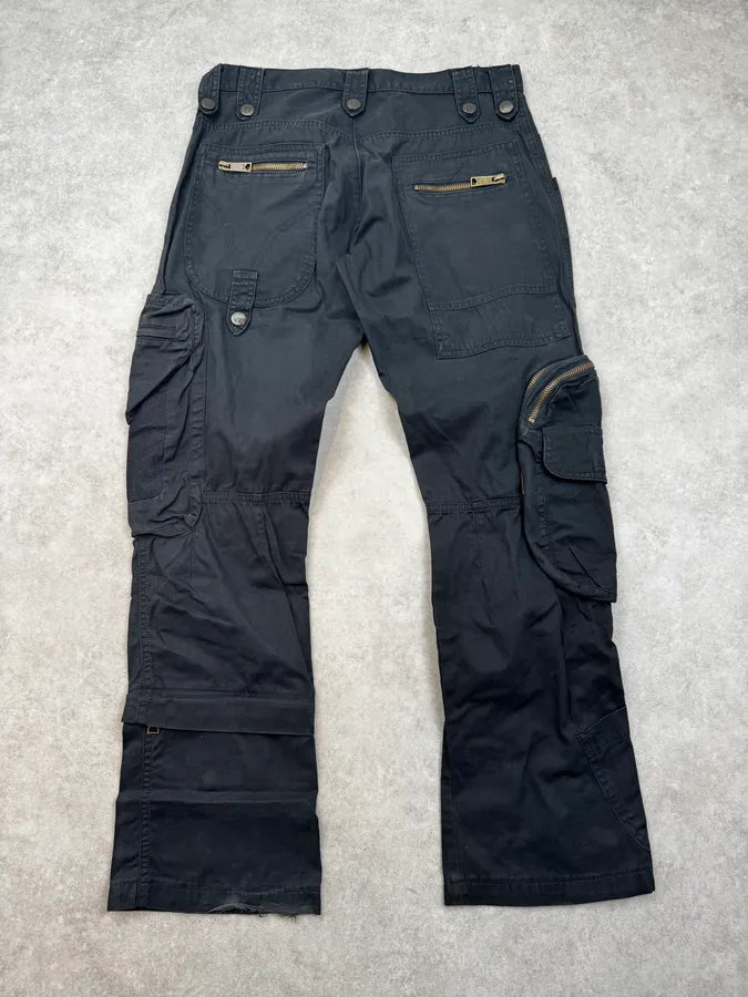 AW2006 Dolce & Gabbana Black Technical Multi-Zips Cargo Pants LpYVJFi 4