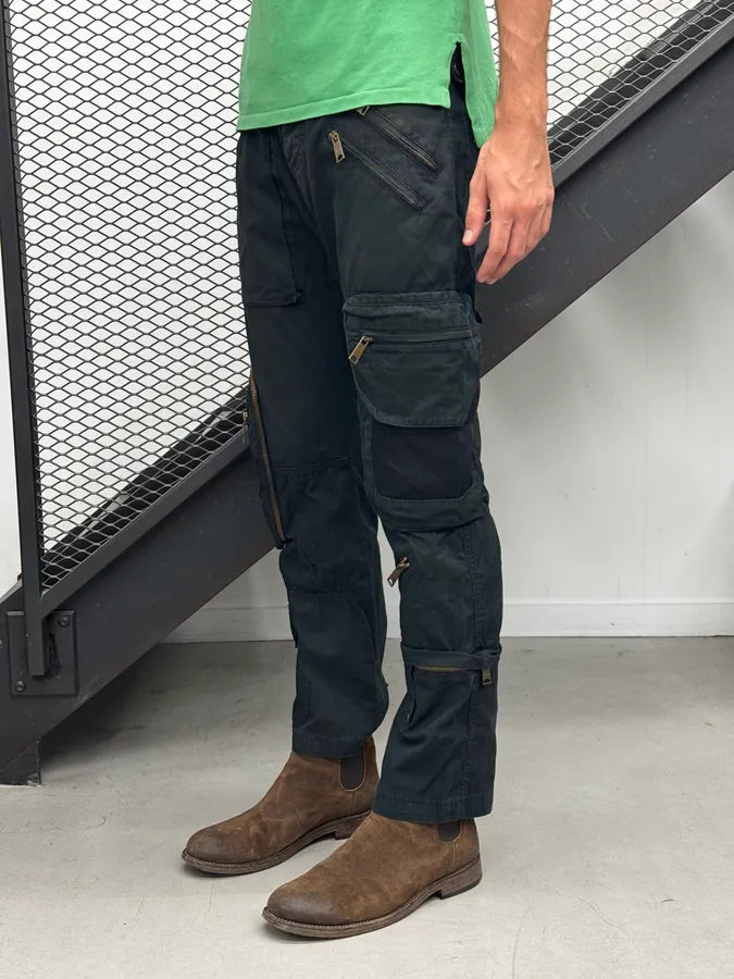 AW2006 Dolce & Gabbana Black Technical Multi-Zips Cargo Pants LpYVJFi 1