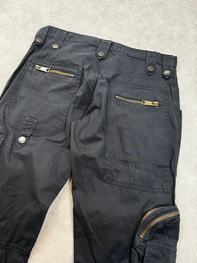 AW2006 Dolce & Gabbana Black Technical Multi-Zips Cargo Pants LpYVJFi 6