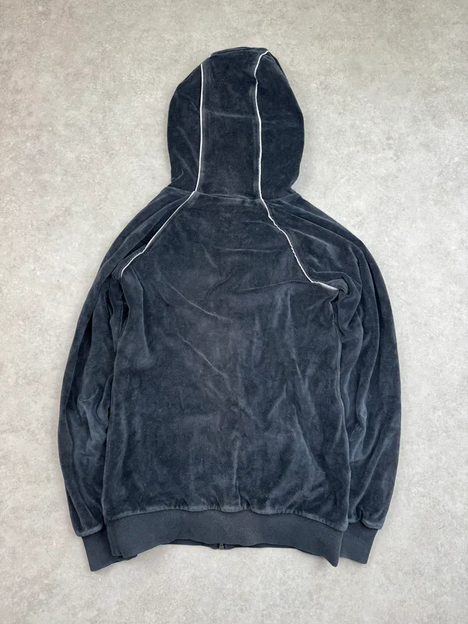 AW2007 Dolce & Gabbana Black Velvet Hooded Zip-up Sweater lPhKYYY 5