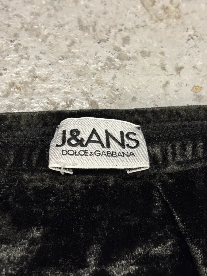 2000s Dolce & Gabbana Black Velvet Skirt hFmstED 7