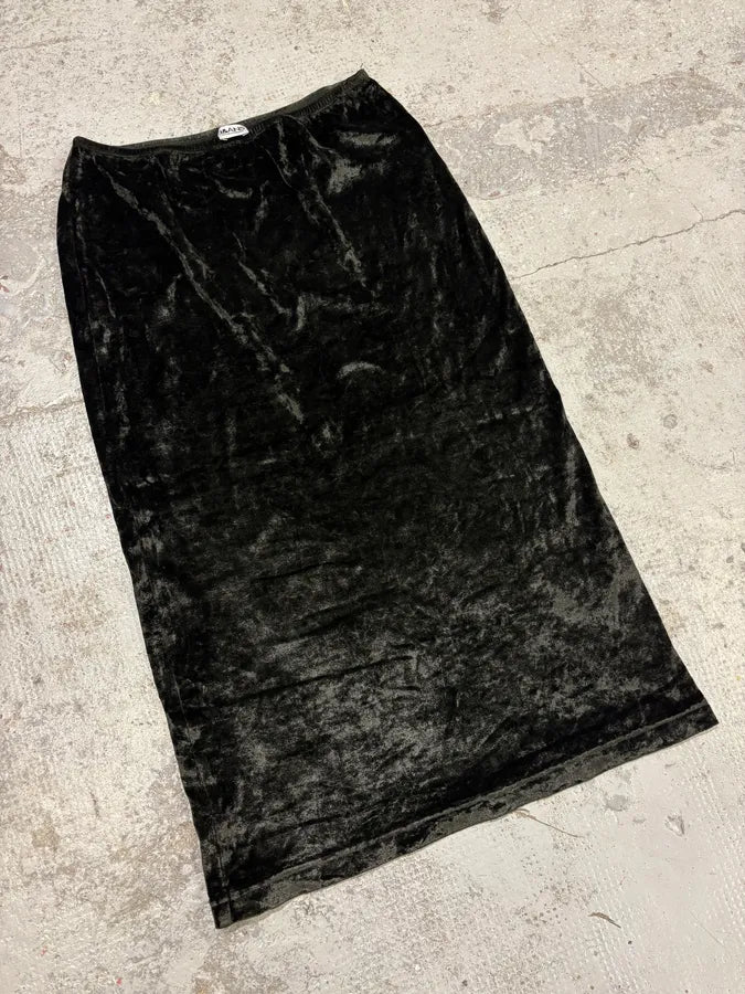 2000s Dolce & Gabbana Black Velvet Skirt hFmstED 4