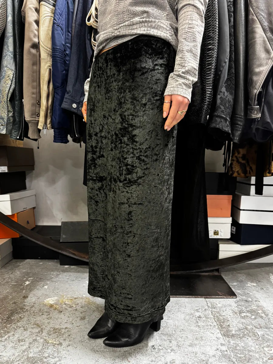 2000s Dolce & Gabbana Black Velvet Skirt hFmstED 1