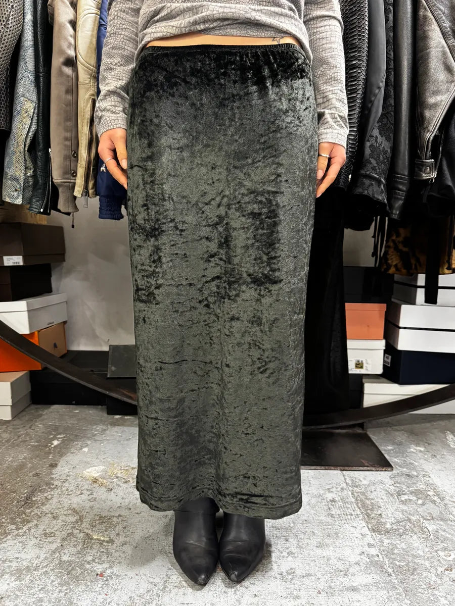 2000s Dolce & Gabbana Black Velvet Skirt hFmstED 0