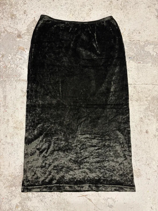 2000s Dolce & Gabbana Black Velvet Skirt hFmstED 5