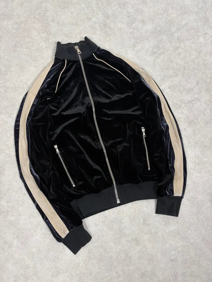 AW2007 Dolce & Gabbana Black Velvet Tracksuit Zip-up Jacket PjYsNat 4