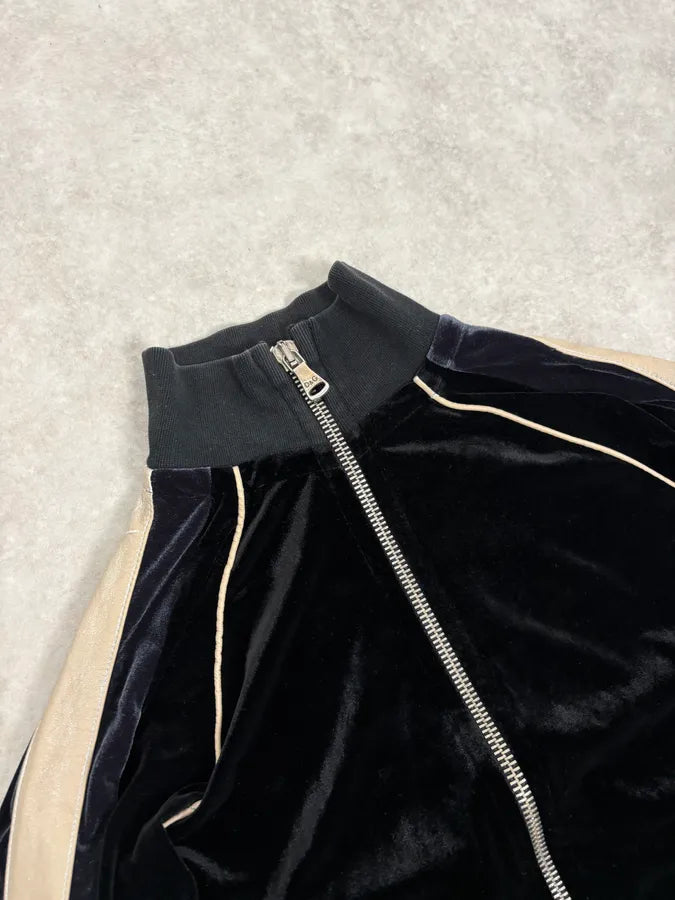 AW2007 Dolce & Gabbana Black Velvet Tracksuit Zip-up Jacket PjYsNat 5
