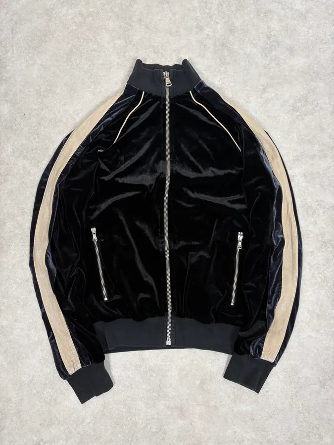 AW2007 Dolce & Gabbana Black Velvet Tracksuit Zip-up Jacket PjYsNat 0
