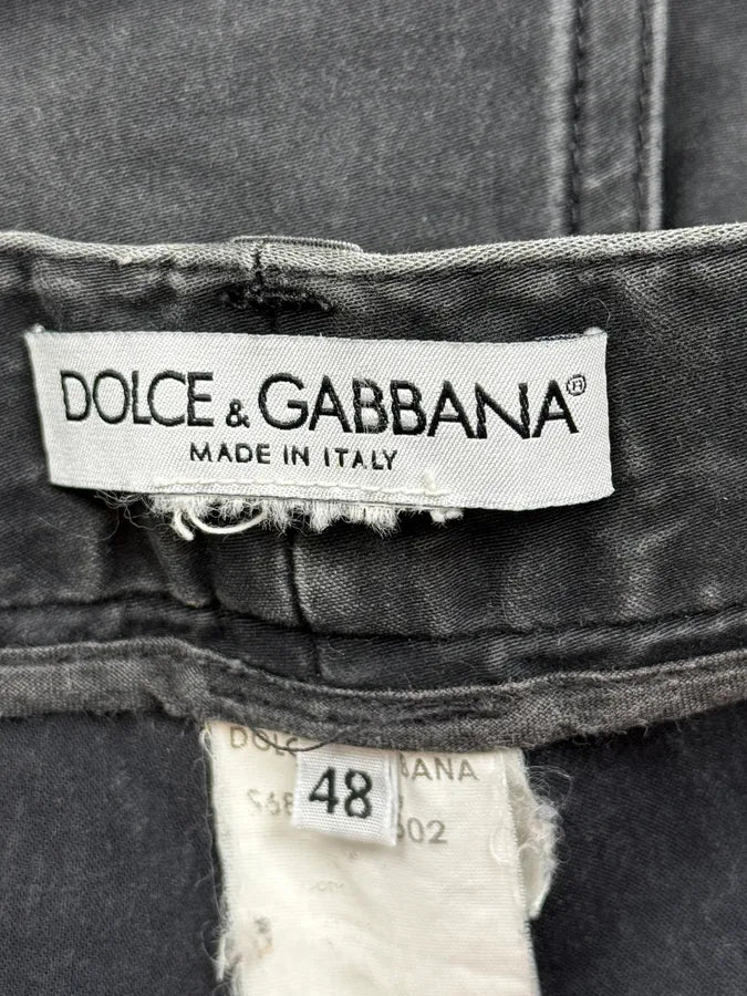 2000s Dolce & Gabbana Black Washed Straight Chino Pants rWABOzX 9