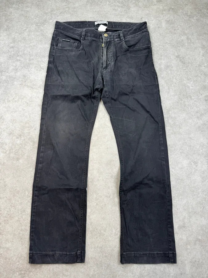 2000s Dolce & Gabbana Black Washed Straight Chino Pants rWABOzX 0