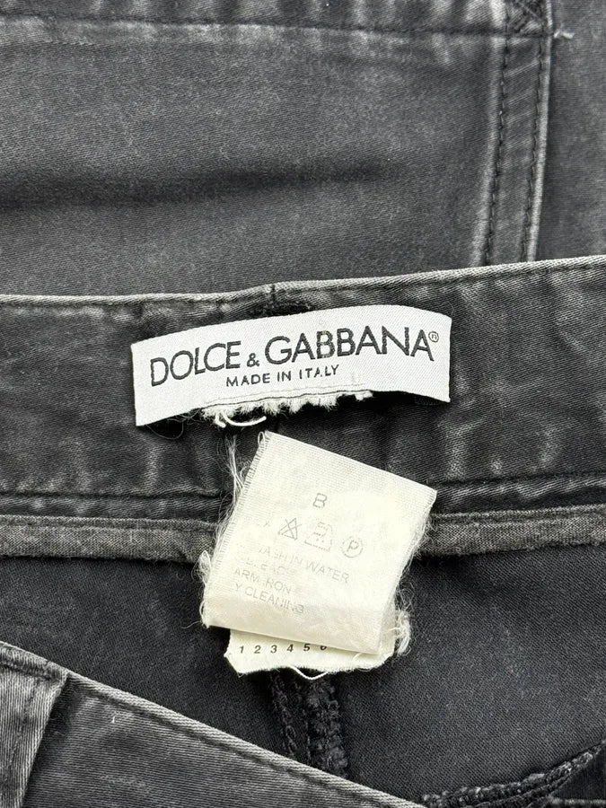 2000s Dolce & Gabbana Black Washed Straight Chino Pants rWABOzX 8