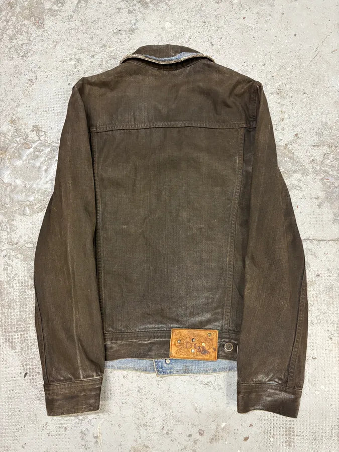 2000s Dolce & Gabbana Black Waxed Effect Denim Jacket VOqOWnG 3
