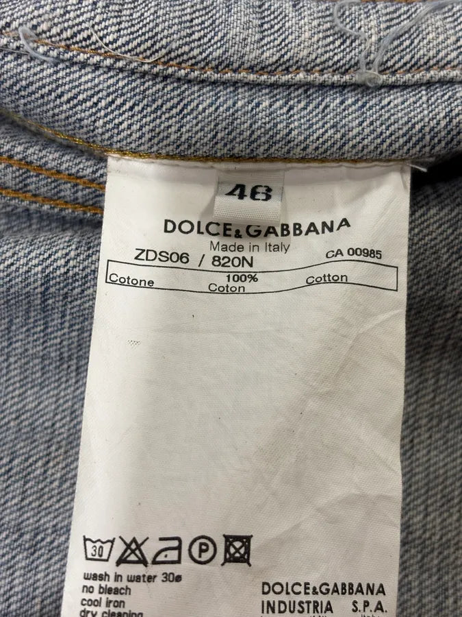 2000s Dolce & Gabbana Black Waxed Effect Denim Jacket VOqOWnG 10
