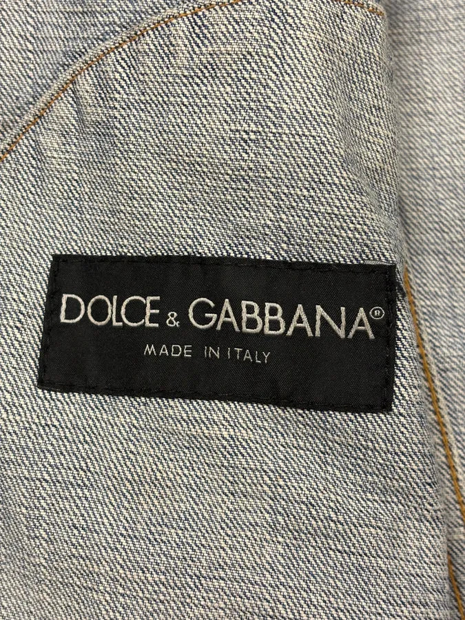 2000s Dolce & Gabbana Black Waxed Effect Denim Jacket VOqOWnG 9