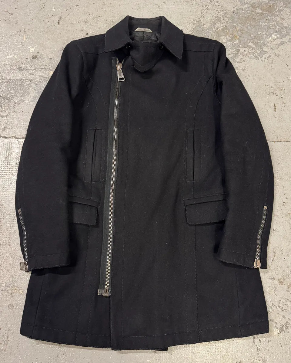 2000s Dolce & Gabbana Black Wool Asymmetrical Jacket (M) 0