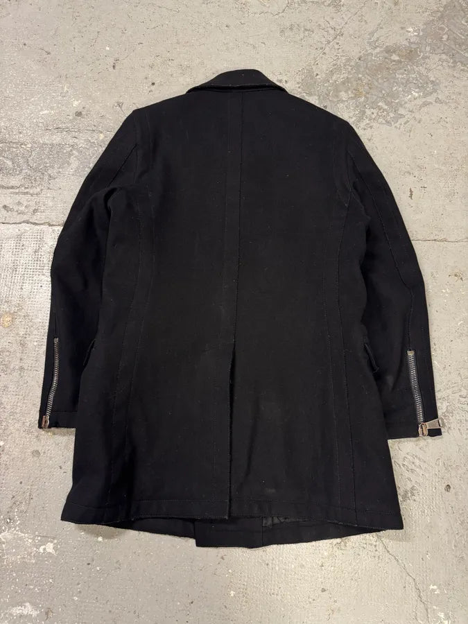 2000s Dolce & Gabbana Black Wool Asymmetrical Jacket (M) 2