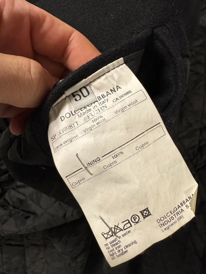 2000s Dolce & Gabbana Black Wool Asymmetrical Jacket (M) 8