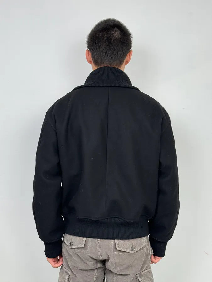 AW2003 Dolce & Gabbana Black Wool Bomber Jacket VDfMAEQ 2