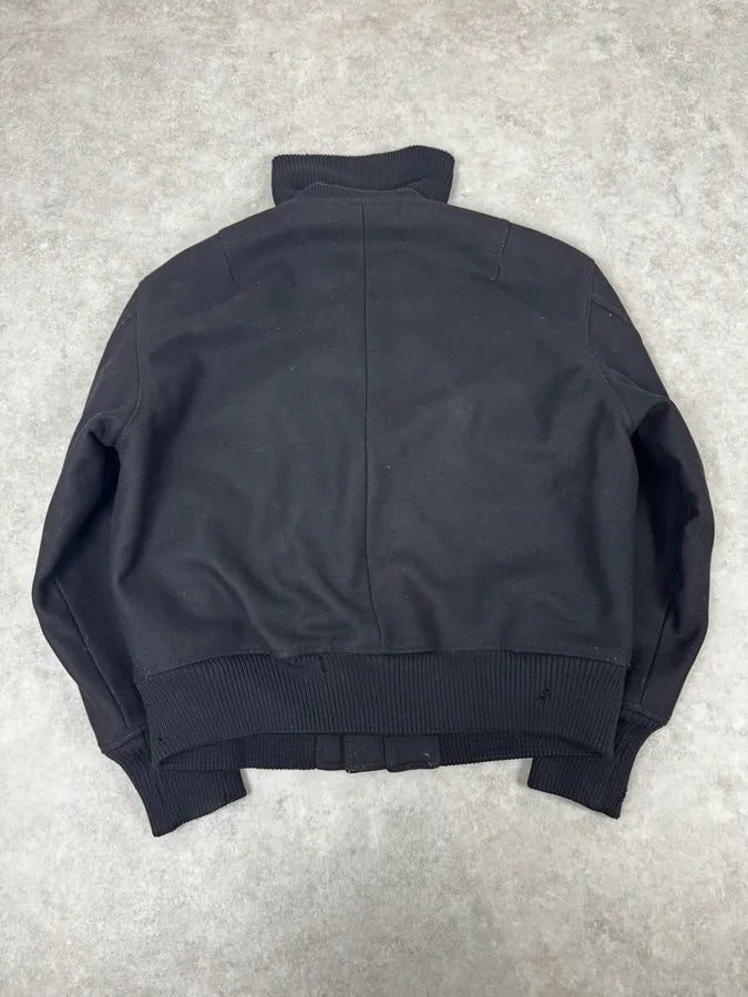 AW2003 Dolce & Gabbana Black Wool Bomber Jacket VDfMAEQ 3