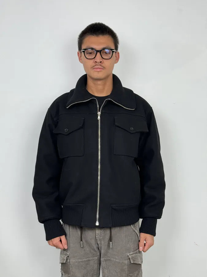 AW2003 Dolce & Gabbana Black Wool Bomber Jacket VDfMAEQ 1