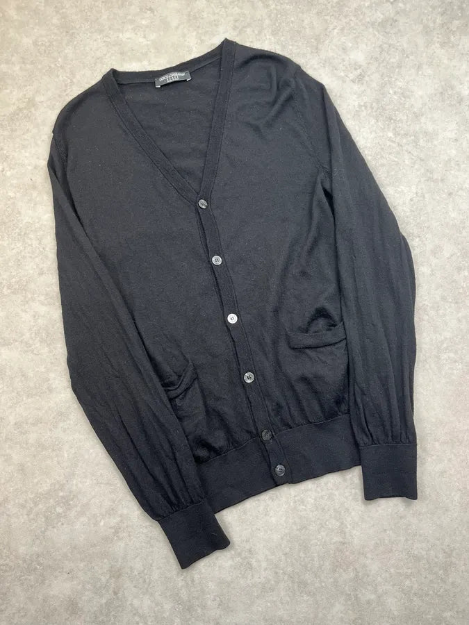 2010s Dolce & Gabbana Black Wool Button-Up Cardigan qLgihPv 3