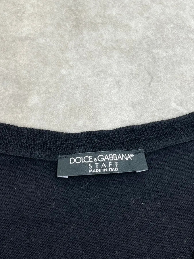 2010s Dolce & Gabbana Black Wool Button-Up Cardigan qLgihPv 8