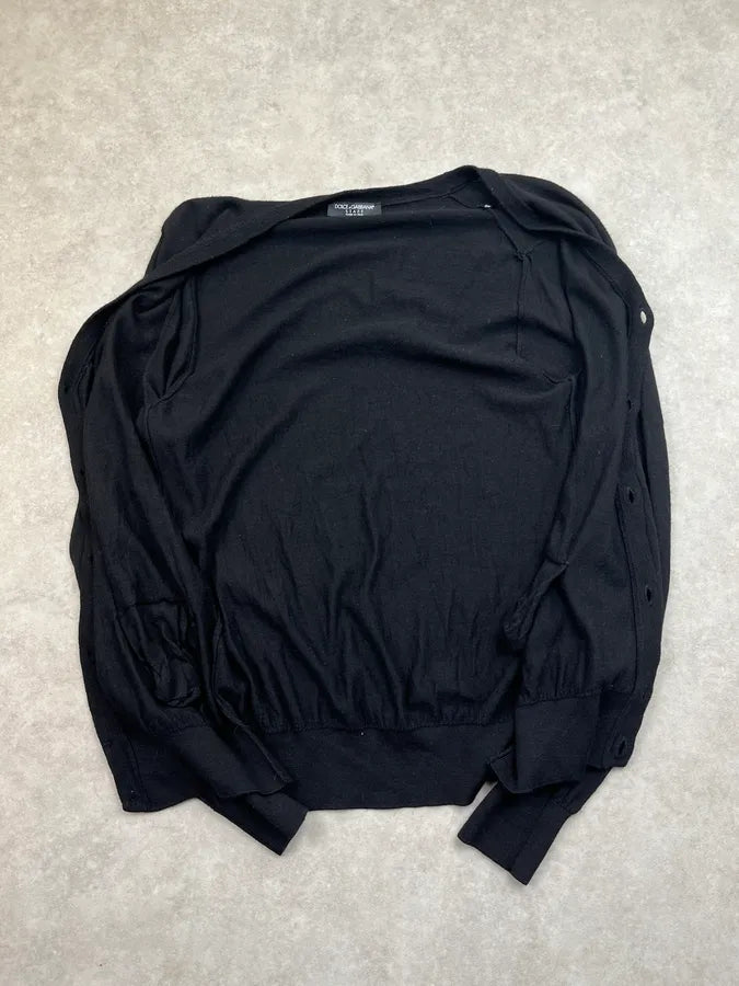 2010s Dolce & Gabbana Black Wool Button-Up Cardigan qLgihPv 7